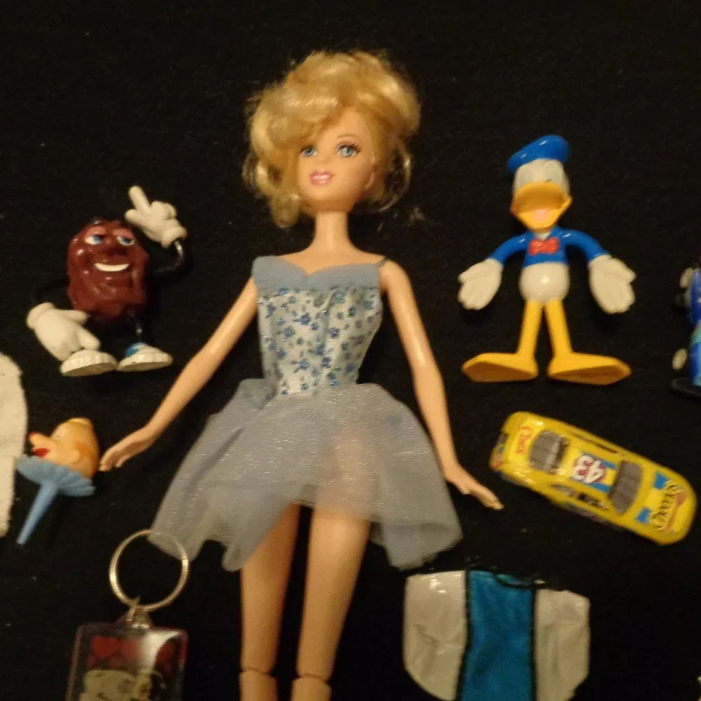 RETRO DISNEY BARBIE DOLL STUFF & TOYS LOT